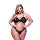 Unterwäsche Set Baci Lingerie Crotchless G- Schwarz 2 Stück (Queen size)
