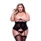 Korset Baci Lingerie Peek-a-boo Zwart 2-delig (Queen size)
