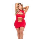 Robe rose rouge à lèvres (Queen size)