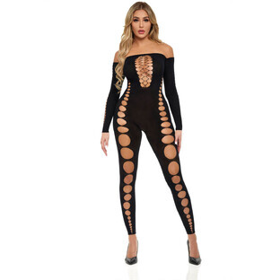 Bodystocking Rosa Rossetto Nero (Taglia unica)