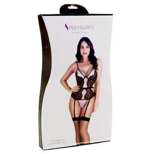 Set di biancheria intima S Pleasures Nero/Grigio (Taglia unica)