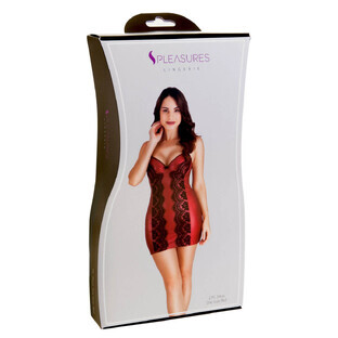Jurk S Pleasures Rood/Zwart (Een maat)