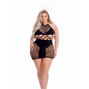 Rochie roz Ruj negru (L)