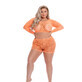 Ondergoed Set Roze Lipstick Oranje (XL)