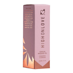 Erotisches Massageöl Highonlove Erdbeere Erdbeer-Schaumwein 30 ml