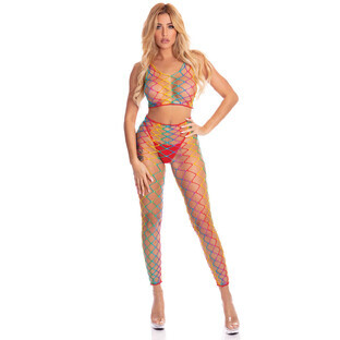 Bodystocking Rosa Rossetto Multicolore (Taglia unica)