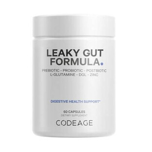 Leaky Gut Formula with probiotics and L-glutamine for the intestinal lining Leaky Gut Formula CodeAge, 60 capsules, GNC, GNC