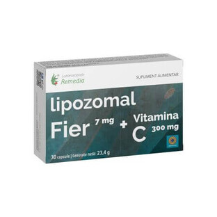 Ferro lipozomale + vitamina C, 30 capsule, Remedia