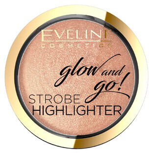 Eveline Cosmetics Glow amp; Go Strobe Highlighter gezichtsverhelderaar 02 Zacht Goud, 8,5 g