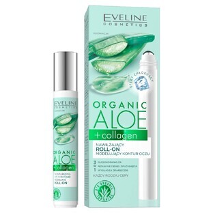 Eveline Cosmetics Organic Aloe + Collagen Moisturizing eye contour shaping roll-on, 15 ml