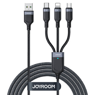 Joyroom Multi-Use Serie S-A18 3in1 USB-A - Lightning / USB-C / micro USB Kabel 1.2m - schwarz