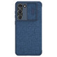 Nillkin Qin Cloth Pro Fall Samsung Galaxy S23+ Fall mit Flip Cover Kamera Abdeckung blau