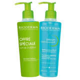 (FR) Bioderma Sebium Gel Moussant, Face Wash Gel, 2 x 200 ml (3401526010868)