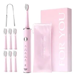 Electric toothbrush + 6 brush heads, Pink, J40, JTF Sonic