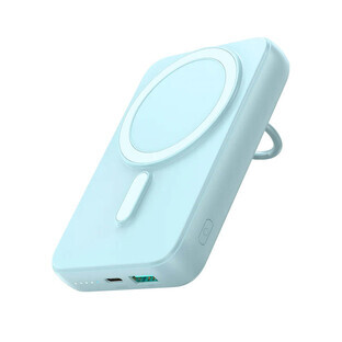 Joyroom 10000mAh powerbank wireless JR-W050 20W MagSafe cu suport + cablu USB-C - albastru