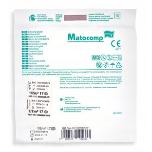 Matocomp sterile dressing gauze 17 threads 1/2 m2, 1 piece