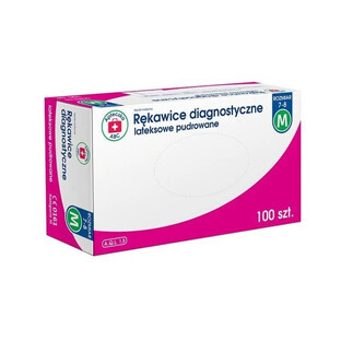 EHBO-kit ABC Diagnostische gepoederde latex handschoenen maat M, 100 stuks