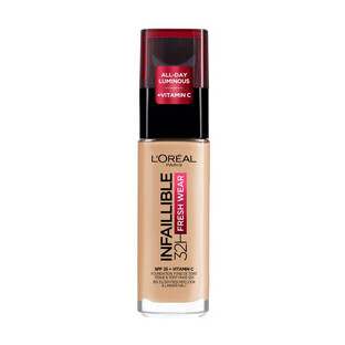 L'Oreal Paris Infallible 32H Fresh Wear Foundation Fondotinta viso a lunga tenuta 120 Vaniglia, 30 ml