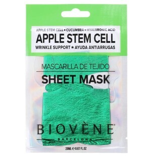 Biovene Mascarilla en lámina con células madre de manzana y ácido hialurónico, 20 ml