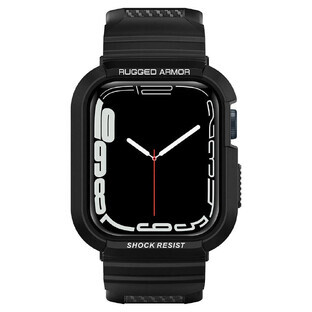 Spigen Rugged Armor Pro bandje voor Apple Watch 4 / 5 / 6 / 7 / 8 / SE (44/45 mm) - zwart