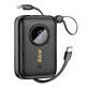 Dudao K14 10000mAh powerbank with USB-C / Lightning cables - black