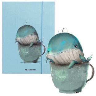 A4 folder with elastic band CUTE Whale