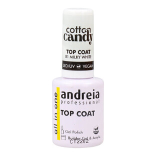 Nagellackfixierer Andreia Cotton Candy Top Coat Nº 01 Milky White 10,5 ml