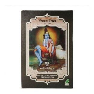Semi-permanente kleurstof Radhe Shyam Donkerbruin Henna In poedervorm (100 g)