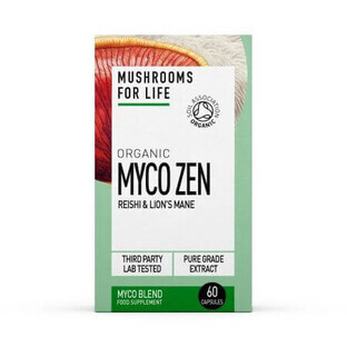 Bio Myco Zen Reishi und Löwenmähne, 800 mg, 60 Kapseln, MushroomsForLife