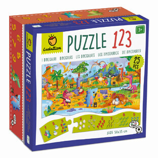 Lernpuzzle 123, ab 3 Jahren, Dinosaurier, 25 Teile, Ludattica