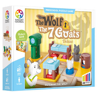 Juego de lógica con 48 desafíos El lobo y las 7 cabras, 3 años+, Smart Games