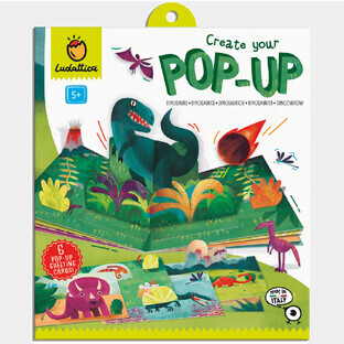 Pop-Up Grußkarten-Baukasten, ab 5 Jahren, Dinosaurier, Ludattica