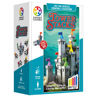 Logic game with 80 challenges Tower Stacks, 8 years+, Smart Games