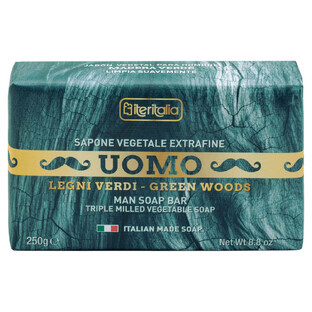 Zeep voor mannen, Groen hout, 250 g, Iteritalia