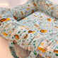 Babynestje met twee gezichten, + 0 maanden, Blauw/Animals, Twindeco