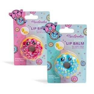 Baume à lèvres en forme de beignet, rose/bleu, 4 g, 1 pièce, Martinelia