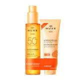 Aceite Bronceador con SPF50 150 ml + Loción After Sun 100 ml, Nuxe