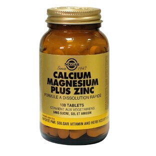Solgar Calcium, Magnesium en Zink Plus Os et Cartilages Vitalité 100 tabletten