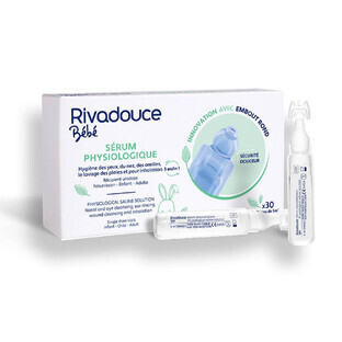 Rivadouce Siero Fisiologico Punta Rotonda Neonati, Bambini e Adulti 30 Monodosi da 5 ml