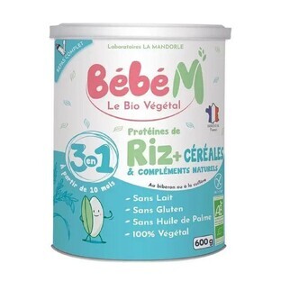 La Mandorle Bebè M Rijst Proteïne + Granen en Natuurlijke Supplementen Bio Vanaf 10 maanden 600g La Mandorle Bebè M Rijst Proteïne + Granen en Natuurlijke Supplementen Bio Vanaf 10 maanden 600g