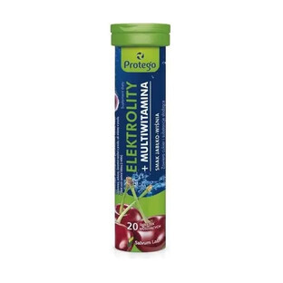 Protego Elektrolity + Multivitaminico gusto mela-ciliegia, 20 compresse effervescenti