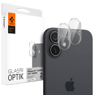 Spigen Optik Glas.tR verre trempé pour iPhone 16 / 16 Plus appareil photo - transparent (2 pièces)