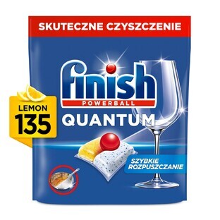 Finish Quantum All in 1 Lemon Dishwasher capsules, 135 pièces