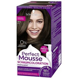 Schwarzkopf, Mousse perfetta, 400 Castano scuro, Schiuma colorante per capelli