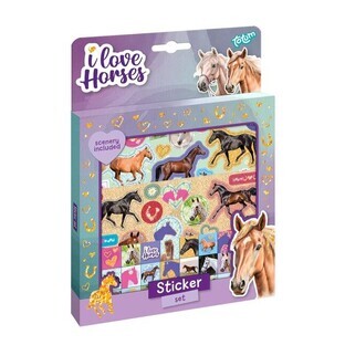 Set de pegatinas I love horses
