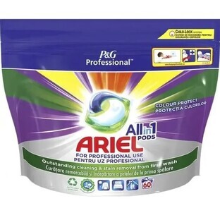 Ariel Professional All in 1 capsules voor het wassen van gekleurde stoffen, 60 stuks