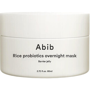 Abib Rice Probiotics Overnight Mask Barrier Jelly Maschera viso notte rinforzante, 80 ml