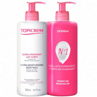 Topicrem DUPLO Lait ultra hydratant 2x500ml