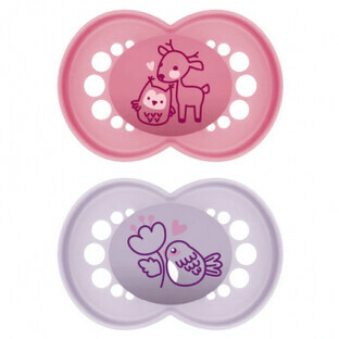 MAM Chupete Original +6 Silicona Rosa/Lila 2u