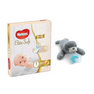 Paquet d'offres, Bienvenue dans le monde, Couches Elite Soft No. 1 Mega, 3-5 kg, 82 pcs, Huggies et Jouet en peluche avec sucette ultra douce, SCF348/14, 0-6 mois, Philips Avent Paquet d'offres, Bienvenue dans le monde, Couches Elite Soft No. 1 Mega, 3-5 kg, 82 pcs, Huggies et Jouet en peluche avec sucette ultra douce, SCF348/14, 0-6 mois, Philips Avent